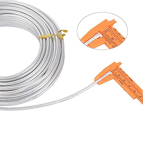 Pandahall 53 Feet Silver Aluminum Wire 4mm Metal Craft Wire for DIY Manual Arts Jewelry Making(Silver)