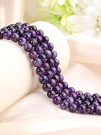 Jovivi 8mm Amethyst Gemstone Beads for Jewelry Making, 96pcs Energy Healing Crystals, Polished Round Smooth Stone Beads - color: Amethyst