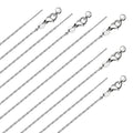 GTVOODX 10Pcs Adjustable Necklace Chains Silver Stainless Steel 0.75mm Rectangle Cable Chain Bulk with Lobster Clasps for DIY Jewelry Making - color: Sliver Rectangle Cable