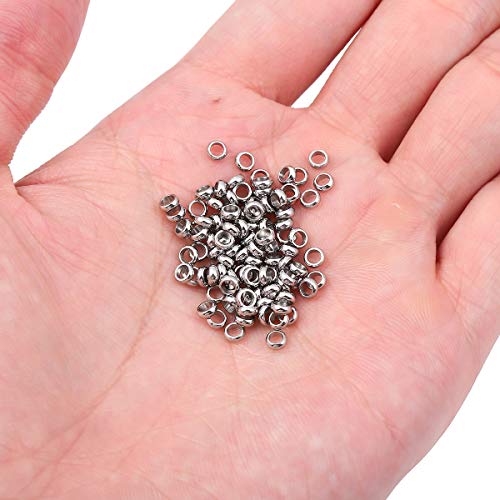 BEADIA Stainless Steel Spacer Beads 3.5x1.2mm Rondelle Loose Charm Caps Beads for DIY Jewelry Making 100pcs with 2mm Hole - color: 3.5x1.2mm 2mm