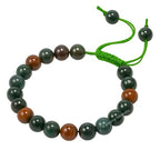 Amazing Gemstone Bloodstone Bracelet for Women Men's Gifts - Protection Healing Crystal Bracelet - 8mm Gemstone Beaded Adjustable Bracelet Pulseras Para Hombres Mujer Stocking Stuffers - color: Bloodstone