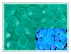 Czech 50-Piece Glass Beads, 6x9mm, Teardrop Transparent Turqouise Matte - color: Transparent Turqouise Matte (UV glow)