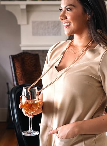 – (Silver, Gold or Bronze Chain Design The most unique, fashionable and functional product in beverage accessories - color: Rose Gold