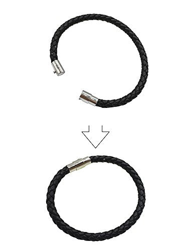 20PCS Cord End Caps for Jewelry Making, Magnetic Clasps for Leather with Locking Leather Rope Necklace/Bracelet Buckle(Silver 6mm)