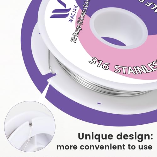 20 Gauge Half Hard 316 Stainless Steel Half-Round Wire 0.8x0.4mm 45 Ft – Durable, Ideal for Jewelry, Crafts & Industrial Use - color: 20 Gauge/0.8x0.4mm