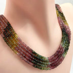 Stone2wear 3-4mm Natural Multi Color Tourmaline Rondelle Beads (16 Inch Strand) Smooth Gemstones - Genuine Birthstone for Handmade Jewelry Design & Wire Wrapping