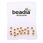 BEADIA 18K Gold Plated Stopper Beads 7x3mm 20pcs Rondelle Insert Silicon Length Adjust Spacer Beads for Jewelry Making Findings - color: Rondelle, size: 7x3mm