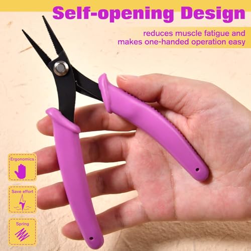 SPEEDWOX Long Nose Pliers Specialty Pointed Nose Tweezer Noses Plier Serrated Jaws Mini Chain Noses Pliers Jewelry Making Bending Wire Open and Close Jump Rings
