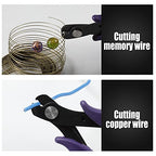 5.5 Inches Memory Wire Cutter for Jewelry Making - Bracelet Making Kit With 200 Bronze Loops - Beading Wire Cuff - color: Bronze