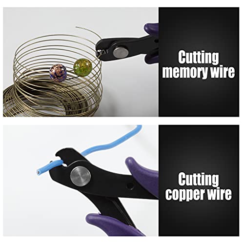 5.5 Inches Memory Wire Cutter for Jewelry Making - Bracelet Making Kit With 200 Bronze Loops - Beading Wire Cuff - color: Bronze