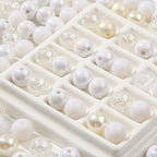 12mm White Acrylic Beads 300pcs Focal Spacer Bead Chunk Bubblegum Beads for DIY Crafting Necklace Bracelet Jewelry Making Keychain (White) - color: white
