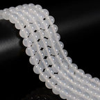65Pcs 6mm White Agate Natural Faceted Round Loose Real Stone Beads Gemstone Genuine for DIY Hand Made Craft Jewelry Bracelet Earring Necklace String Making Energy Healing Power - color: White Agate, size: 6mm
