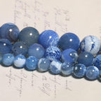Yochus 60pcs Blue Fire Agate Stone Beads，6mm Healing Power Natural Stone Round Loose Beads for Jewelry Making Earring Necklace DIY Crafts - color: Blue Fire Dragon Agates, size: 6mm 60beads