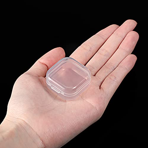 Jetec 6 Pieces Mini Plastic Clear Beads Storage Containers Box for Collecting Small Items, Beads, Jewelry, Business Cards, Game Pieces, Crafts (1.4 x 1.4 x 0.7 Inch) - size: 1.37 X 1.37 X 0.7 Inch