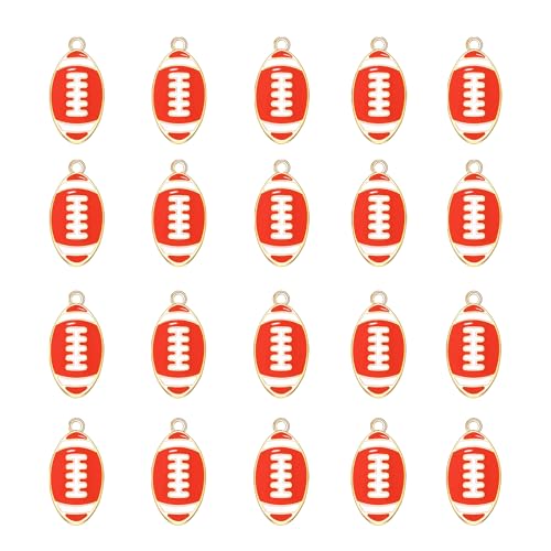 20PCS Sports Charms Enamel Basketball Baseball Pendant Charms for Jewelry Making Rhinestone Ball Game Softball Charms for Necklace Bracelet Earrings DIY Crafts - color: Color 6