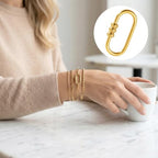 2 Pcs Locking Carabiner Small, Oval Jewelry Carabiner, Gold Carabiner Clasp, Metal Carabiner Necklace for DIY Necklace Bracelets Jewelry Making Hook (Gold, Style5) - color: 2 Pcs-Gold, Style6