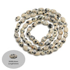 70pcs Natural Dalmatian Stone Beads，4x6mm Egg Shape Loose Gemstone Beads for Jewelry Making Design Earring Necklace - color: rondelle