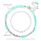 Natural Crystal Cut Bead Bracelet, 925 Silver Faceted Gemstone Jewelry for Women, Handmade Chakra Design Gift for Birthday Christmas Daily Wear - color: Blue Amazonite