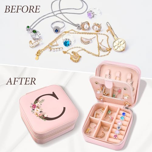 Preppy Travel Easter Basket Stuffers for Teen Girls, Travel Jewelry Box Personalized Birthday Gifts for Women, Fashion Travel Essentials Trendy Stuff - style: C