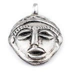 TheBeadChest African Silver Mask Pendant (30x45mm): Genuine West African Mask Design for DIY Jewelry & Necklaces - color: Silver, size: Small (30x45mm)