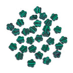 Songxi 60pcs 6mm Green Peacock Plum Blossom Natural Stone Beads for Jewelry Making, Smooth Loose Flower Shape Gemstone Beads for Bracelets Necklace Earrings Making Supplies ﻿ - color: Green Peacock