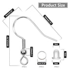 Hypoallergenic Earring Hooks, 800PCS/125 Pairs Fish Hooks,500pcs Silver Plated Earring Making kit with Jump Rings and Clear Silicone Backs Stopper - color: Silver, size: 800pcs