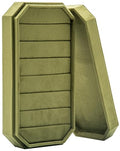 Velvet Ring Organizer Display Tray Jewelry Box Earring Holder Case for Wedding Birthday Christmas Day (Olive Green) - color: Olive Green