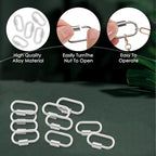 10pcs Screw Carabiner Lock Charms, Silver Necklace Lock Clip Keychain Clip Hook Metal Oval Keyring Holder Clasp for DIY Necklace Bracelets Jewelry Making, 2.5x1.5cm - color: Silver