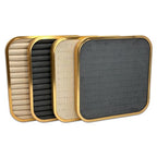 TheDisplayGuys - Aluminum Jewelry Organizer Display Tray - Faux Suede Insert - 14 Ring Holder Rows - Gold/Grey - color: Grey Suede, size: Jewelry Rows - 14, style: Aluminum - Gold