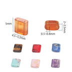 Natural Turquoise Stone Beads, Each Approximately 5x5x2mm Square 2-Hole Spacer Bead, are Used to Make Bracelets, Earrings, Necklaces, with Each String Measuring 15-16 Inches - color: Turquoise