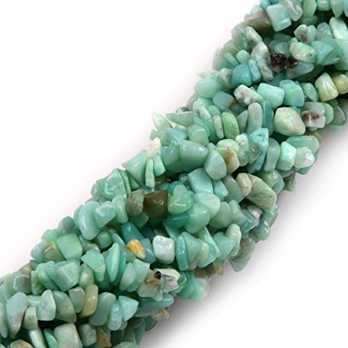 GEM-Inside Crystal Stone Chips for Jewelry Making Genius Gemstone Freeform Loose Beads with Hole for Bracelet Necklace Making Adults 34" (Amazonite, 7-8mm) - color: Amazonite