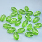 80 PCS 8x12mm Teardrop Crystal Glass Beads Faceted Shape Vertical Hole Loose Glass Beads DIY Handcrafte Bracelet Necklace Earring Jewelry Making(Light Green) - color: Light Green, size: 8x12mm