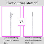 LUSTEMBER Elastic String for Bracelets, 1 mm x 110 Yards Sturdy Stretchy Elastic Cord for Jewelry Making, Necklaces, Beading - White - size: White