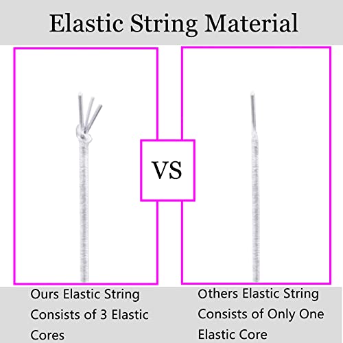 LUSTEMBER Elastic String for Bracelets, 1 mm x 110 Yards Sturdy Stretchy Elastic Cord for Jewelry Making, Necklaces, Beading - White - size: White