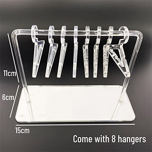 Earring Hanger Rack with 8 Mini Coat Hangers, Acrylic Earring Holder Display Stand, Ear Studs Hanging Earrings Organizer For Women Girls, Silver - color: Silver