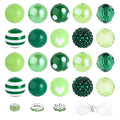 35 Pcs Chunky Bubblegum Beads 20mm Focal Pen Large Rhinestone Pearl Bead with Rhinestone Large Hole European Spacer Bead for DIY Beadable Pen School Jewelry Making Keychain Craft Making(Green) - color: Green