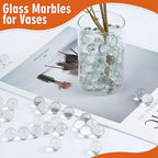 400 PCS Clear Marbles, Clear Glass Marbles for Vase Fillers, Round Marble Beads for Marble Run Game, Glass Beads Bulk for DIY Home Decoration, 4.6lb, Approx. 400 pcs
