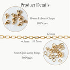 Jabogrii 3 Meters Gold Stainless Steel Jewelry Making Chains Bulk Oval Paperclip Chain for Jewelry Making - color: Paperclip Gold