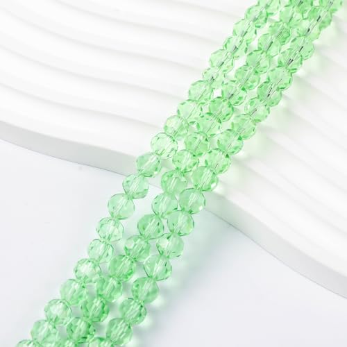 200PCS 8MM Apple Green Round Crystal Glass Beads for Jewelry Making,Novborcz Glass Beads Faceted Rondelle Beads DIY Glass Crystal Beads for Bracelets Necklace Pendants Jewelry Making DIY Craft - color: Apple Green, size: 8mm