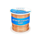 Solid Soil Copper Wire(22 Gauge, 16OZ, 500Ft) for Jewelry Making, Bare Pure Copper Wire for Crafts - size: 22GA