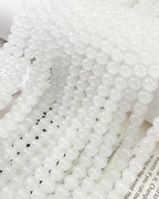 8mm Glass Beads 46PCS Glass Beads for Jewelry Making Charm Round Loose Bead for Bracelet Making Kit (White Jade) - color: White Jade