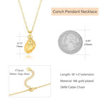 Natural Seashell Shell Scallop Pendant Choker Necklace Adjustable 18K Gold Plated Cable Chain Handmade Jewelry for Women Girls - style: Gold Conch