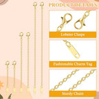 6pcs Necklace Extenders for Women, 2" 4" 6" Jewelry Chain Extension Set Hypoallergenic Bracelet Chain Extenders Extension Chains for Jewelry Making Necklace Bracelet Anklet(Gold)