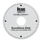 The Beadsmith Round Kumihimo Disk, 6 inch Diameter, 0.75” (20mm) Thick Double Dense Foam, 64 Numbered Slots, Jewelry Tools for Braiding