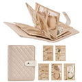 PU Leather Jewelry Binder Organizer Box - Bracelet Earring Rings Necklaces Jewelry Boxes Travel Case with Zipper Velvet Pouch Bags, Gift for Women - Cream White - color: Cream White_quilted Diamond Pattern