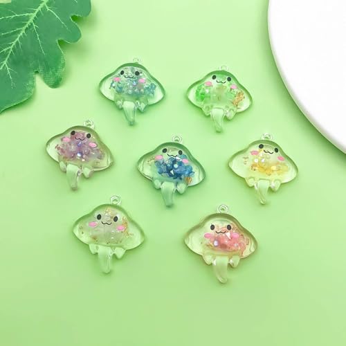 Sailanzi 14pcs Resin material ocean devil fish set Pendant Jewelry Making DIY Keychain Earrings Pendant Various Design Charms for Jewelry Making Bracelets Necklace (SN765) - color: SN765