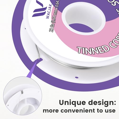 22 Ga Tinned Square Copper Wire 0.64mm x 0.64mm - 30ft Roll, Grayish Silver Finish, Hard Wire for Jewelry Making & Electronics - color: 22 Gauge/0.64x0.64mm, size: Square Tinned Coopper