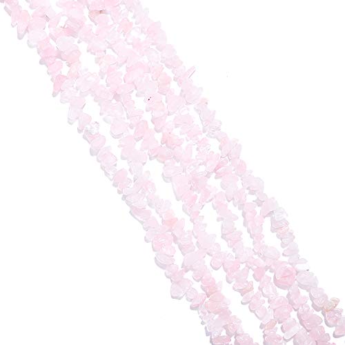 BEADIA Irregular Natural Rose Quartz Crystal Stone Loose Semi Gemstone Beads for Jewelry Making 5-8mm 80cm - color: Rose Quartz, size: 5-8mm 80cm