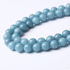 Blue Chalcedony Beads Gemstone Round Crystal Energy Jade Stone Beads for Jewelry Making DIY Bracelet Necklace 1 Strand 15.5inch 60PCS 6MM - color: Blue chalcedony, size: 6MM