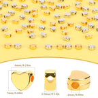 Augshy 700Pcs Silver Gold Heart Beads, Heart Spacer Beads for Bracelets Jewelry Bracelet Making Birthday Party Necklace Friendship DIY Crafts - style: Gold Silver Heart Style